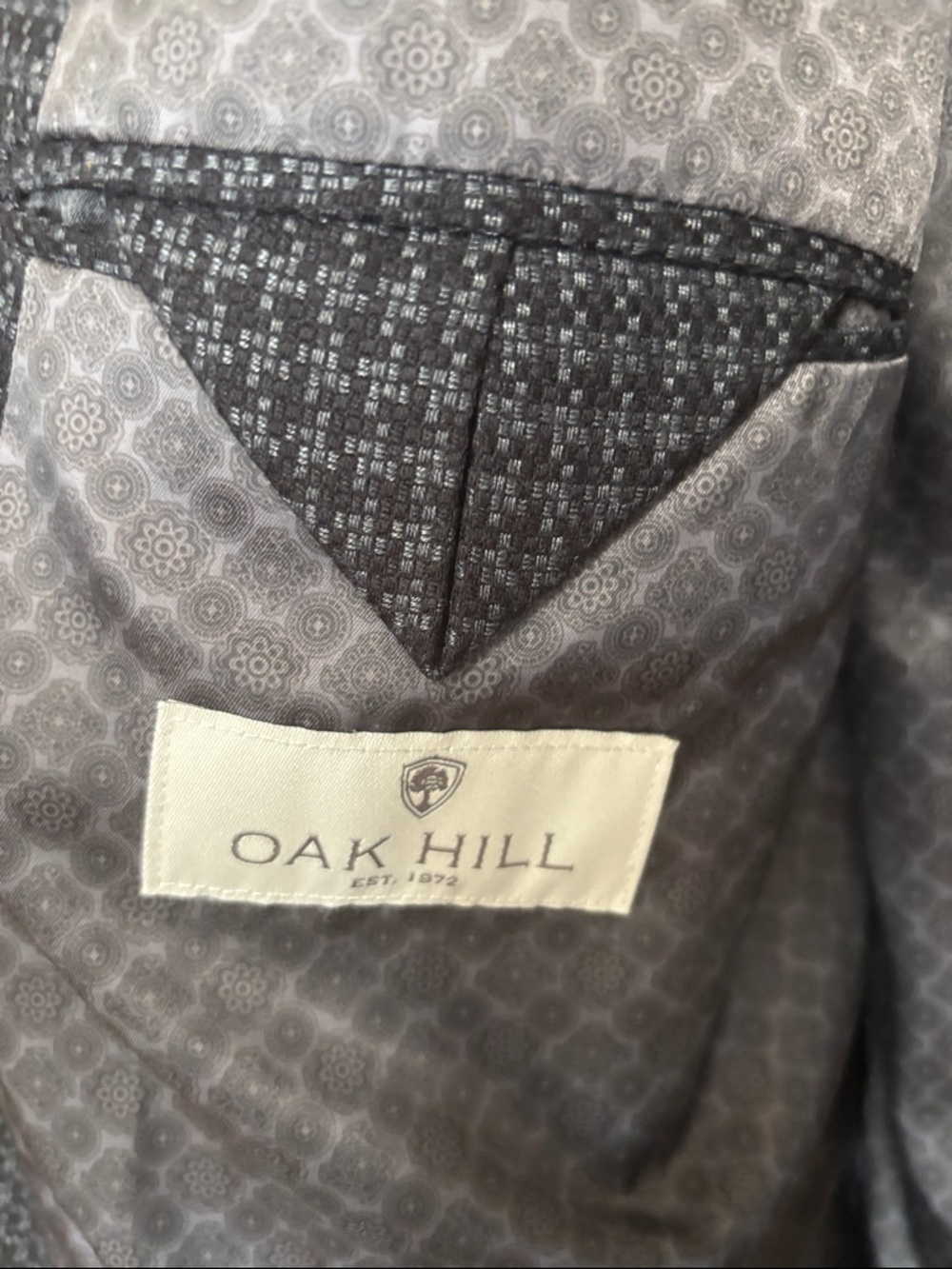Big and tall Classic Men's Houndstooth Blazer - Gray - Picture 3 of 6
